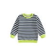 thumbnail image 1 of Gupgi Chandail en Molleton Unisexe pour Enfants Garçon Fille Pull Rayé à Manches Longues Col Rond, 1 of 9
