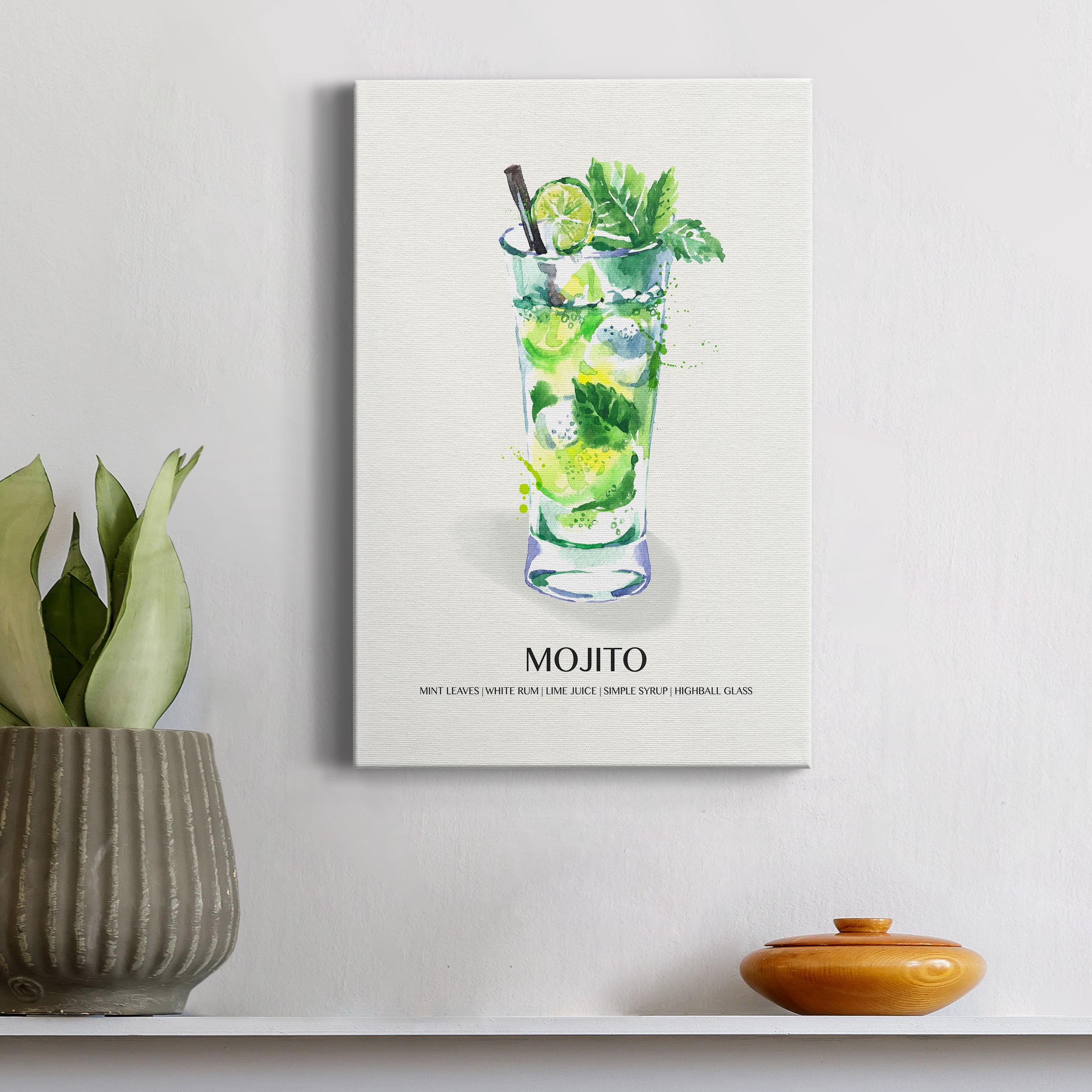 Mojito Premium Gallery Wrapped Canvas - Ready to Hang - 12 x 18