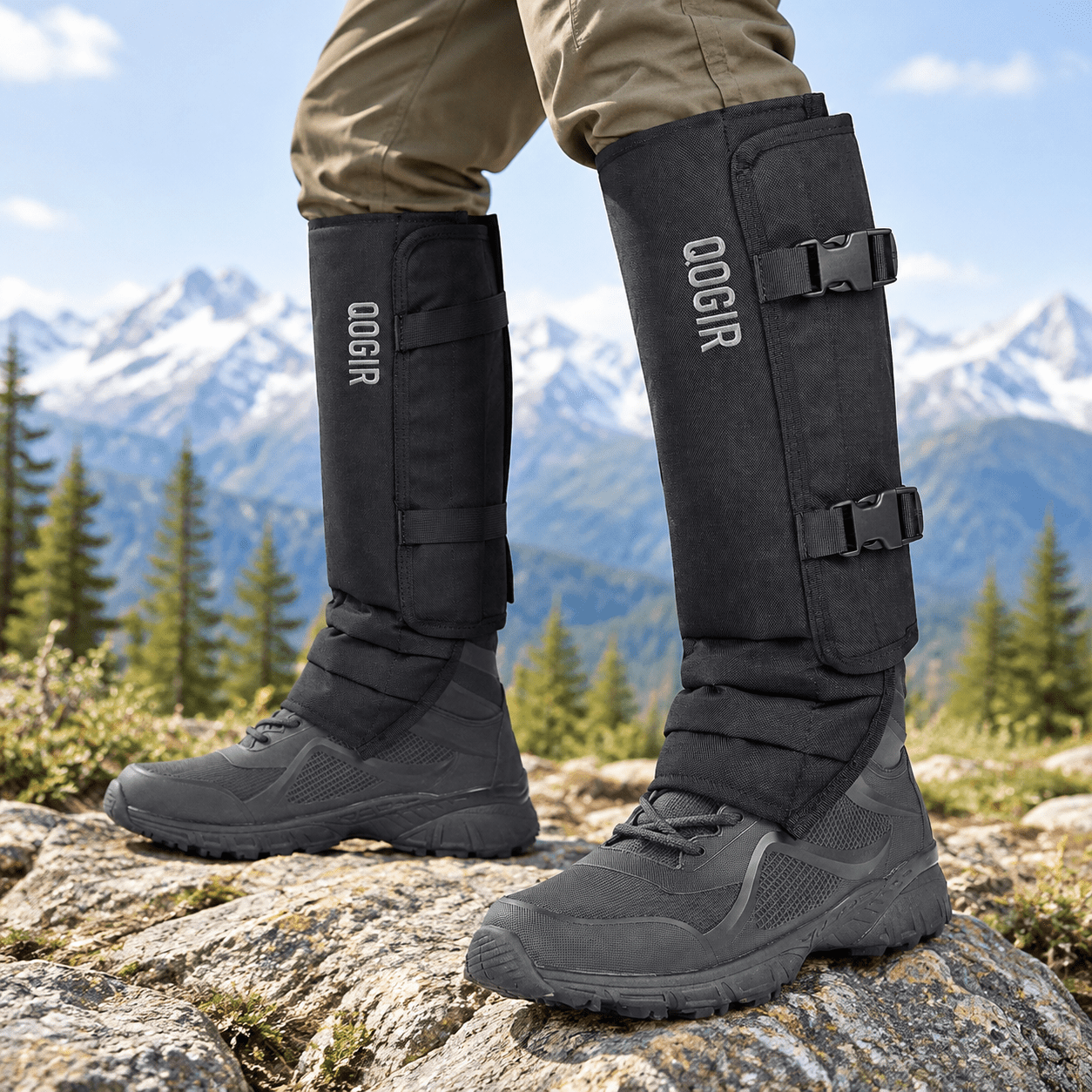 Black Snake Gaiters for Men and Women Durable Leg Guards for Bite and Thorn Protection