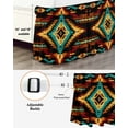 thumbnail image 3 of Ethnic Style Pattern Bed Skirt Queen Size 16" Drop Retro Weaving Red Abstract Art Ruffled Wrap Around Bed Skirts Adjustable Elastic Bedskirt Dust Ruffle for Queen Size Bed, 3 of 7