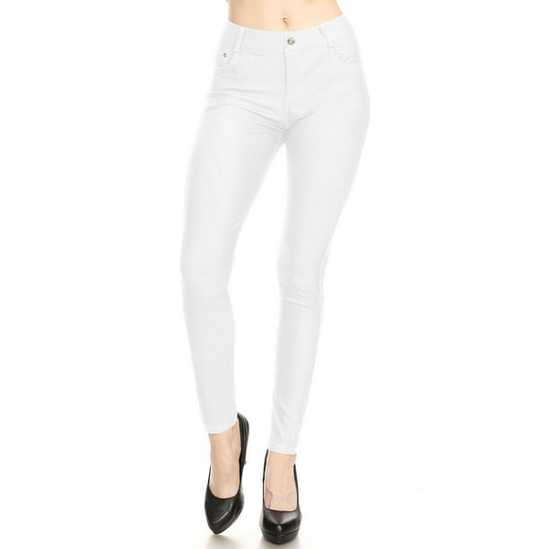 Women's Stretch Jeggings with Pockets Slimming Pull On Jean Jeggings Long  Pant - Walmart.com
