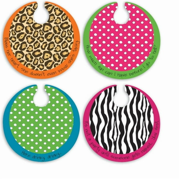 EcoBamboo Wine Appetizer Plates Set of 4, Let's Talk About Me