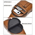 thumbnail image 5 of Spencer Crossbody Bag Sling Bag for Men Waterproof PU Shoulder Bag Casual Travel Crossbody Purse Hiking Chest Bag Daypack, Brown, 5 of 10