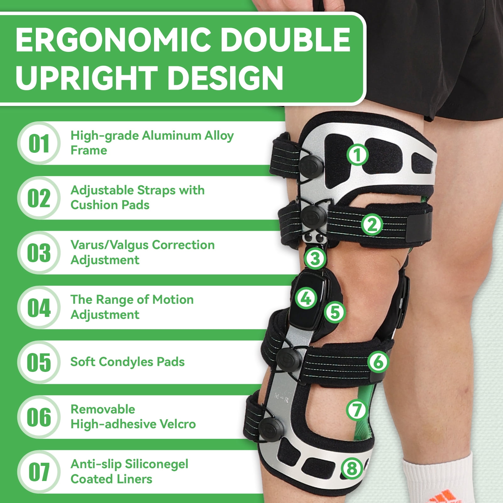 Orthomen OA Knee Brace Booste Instability of Knee Joint or Ligament Injury & Protect Knee Joint after Knee Surgery(M/Left)