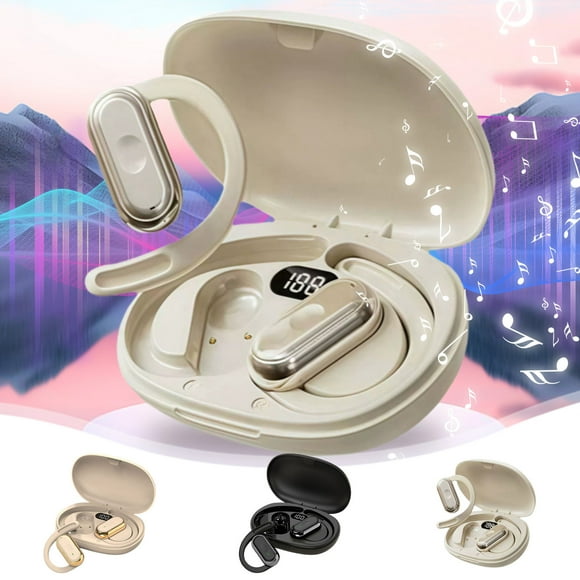 Auriculares Bluetooth Inalámbricos de Oreja Abierta | Diseño No Invasivo con Gancho para Oreja | Larga Duración de Batería | Ajuste Seguro y Ajustable | Resistente al Sudor para Deportes, Correr y