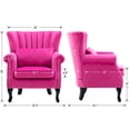 thumbnail image 3 of Dayalane Mid-Century Modern Accent Chair, Tufted Wingback Reading Armchair for Living Room, Bedroom, Office, Comfy Club Chair with Padded Back, Pink, 3 of 7