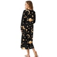 thumbnail image 2 of Tutolipy Planet Printed Women Nightgowns Long Sleeve Sleepwear Moon Star Printed Loungewear V Neck Loungewear Lightweight Nightshirts for Home, XL, 2 of 7
