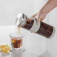 thumbnail image 2 of Portable Airtight Cold Brew Iced Coffee Maker Tea Infuser -800ml Cold Brew Coffee Kettle Brewing Glass Carafe Pitcher, 2 of 6