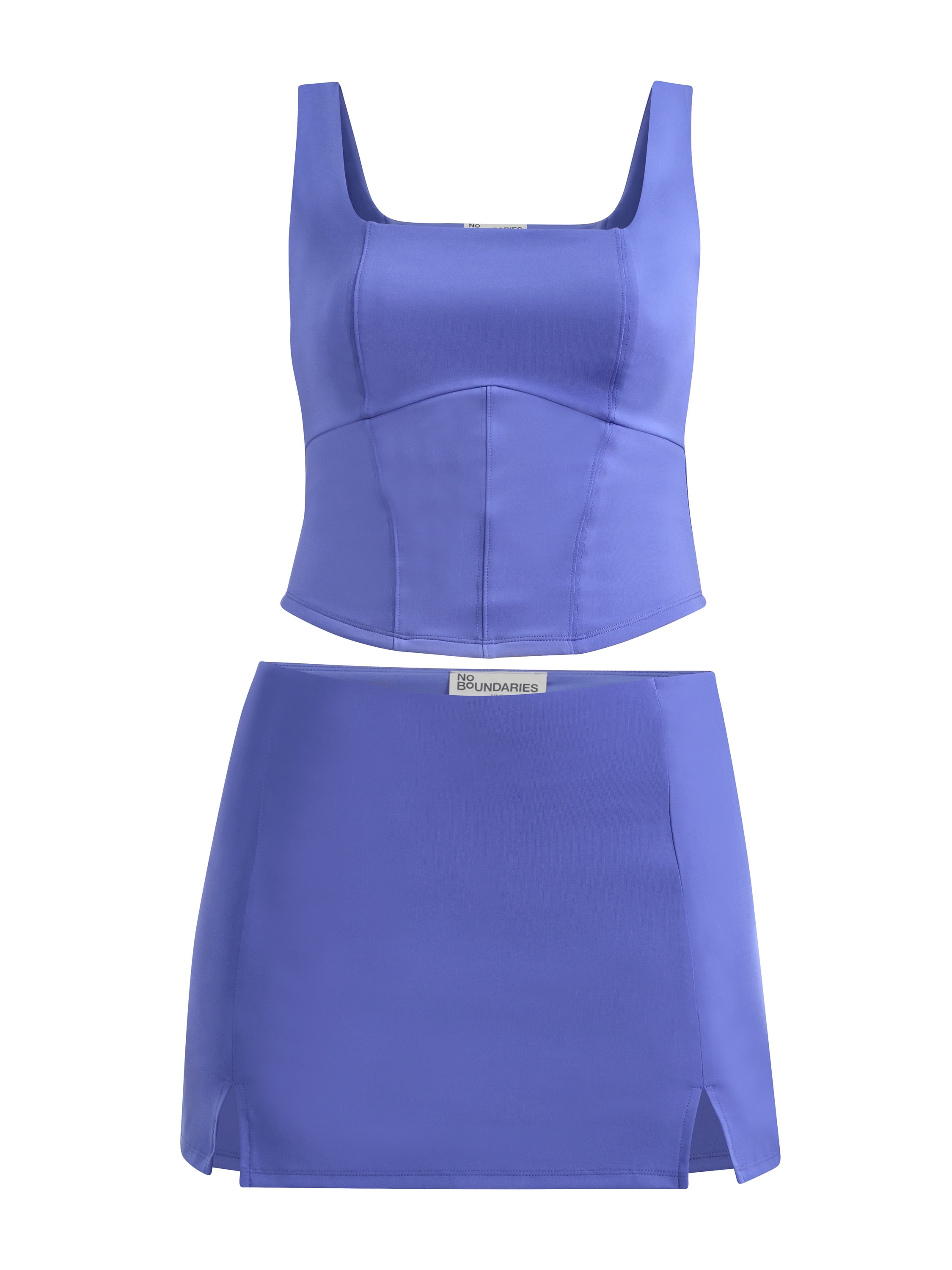 トップス SUNDAYS BEST BORDER POCKET/LIGHT BLUE M No Boundaries Active Square Neck Top and Skort Set, 2-Piece
