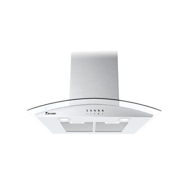Campana Tecnolam Vega Decorativa pared cristal curvo INOX 60 cm VEGA.AC60