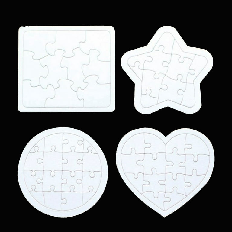 Nuolux Puzzle Blank Puzzles Jigsaw White Pieces Homefamily Stay Painting Kids Hearton Your Drawing Own Shaped Teasers, Size: 7.28×4.72×0.2 in