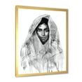 thumbnail image 2 of Designart 'Black and White Portrait of Young Indian Woman I' Modern Framed Art Print, 2 of 4