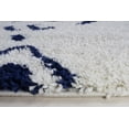 thumbnail image 3 of Ladole Rugs Shaggy Kenitra European Abstract Soft Polypropylene Modern Small Runner Rug in White Dark Blue, 3x5 (2'7" x 4'11", 80cm x 150cm), 3 of 4
