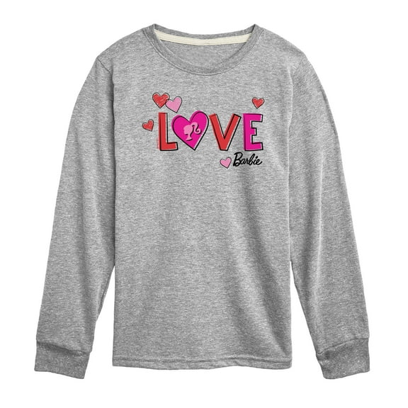 Barbie - Patterned Love - Toddler And Youth Long Sleeve Graphic T-Shirt