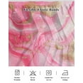 thumbnail image 7 of Modernism Bed Skirt Queen Size 18" Drop Impressionist Theme Pink Gold Water Ripple Ruffled Wrap Around Bed Skirts Adjustable Elastic Bedskirt Dust Ruffle for Queen Size Bed, 7 of 7