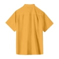 thumbnail image 4 of Men's Vacation Shirts Short Sleeve Solid Color Buttons Shirt Regular Fit Summer Casual Dress Shirts, 2XL, 4 of 5