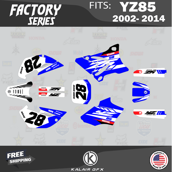 Kalair GFX Graphics Kit for Yamaha YZ85 (2002-2014) Factory Series