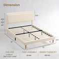 thumbnail image 2 of Zerduos Full Size Cloud Bed Frame with Adjustable Upholstered Headboard, Modern Soft Platform Bed with Boucle Fabric, No Box Spring Needed, Beige, 2 of 7