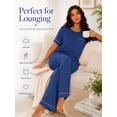 thumbnail image 6 of DAKIMOE Womens Pajama Sets Pajamas for Women Set Capri Sleepwear Short Sleeve Two-Piece Pjs Tops & Long Pants Casual Prints Lounge Sets for Women S-2XL, 6 of 10