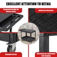 thumbnail image 3 of Ourlova Utility Cart 2-Tier Heavy Duty Plastic Rolling Cart with Swivel Wheels 550 LBS Flap Top Work Cart with Ergonomic Storage Handle Service Cart for Warehouse Garage Cleaning-Black, 3 of 6