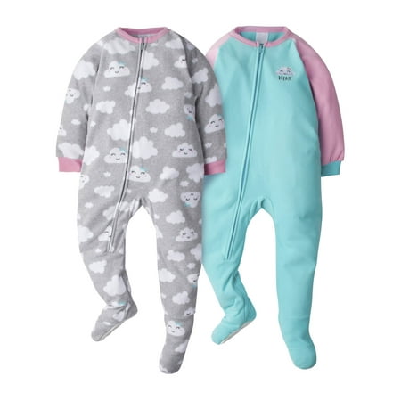 Gerber Childrenswear by Gerber 3/4 Sleeve Crew Neck Printed Solid Pajamas (Toddler) 2 Pack