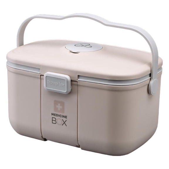 Ywmsfl Household Large Capacity Storage Box with Small for Handle Double Layer Removable Tray Bin Portable Container