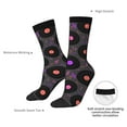 thumbnail image 4 of Disketp Vinyl Records Musical Notes Unisex Crew Socks Lightweight Breathable Ventilation Ankle Socks, Mid-calf socks for Daily, 4 of 6