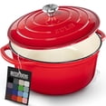 thumbnail image 1 of Olla holandesa de hierro fundido esmaltado Zulay Kitchen de 6,4 cuartos, roja, 1 of 9