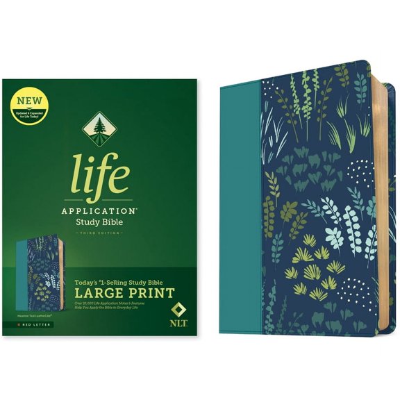 NLT Life Application Study Bible, Third Edition, Large Print (Leatherlike, Meadow Teal, Red Letter), (Hardcover)