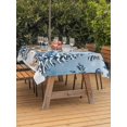 thumbnail image 2 of Outdoor Tablecloth with Umbrella Hole and Zipper, Blue Ombre Christmas Rectangle Table Cloth 52x70 Inch Waterproof Tablecloth, Snowman Xmas Tree Balls Snowflake Picnic Table Cover for Patio Camping, 2 of 7