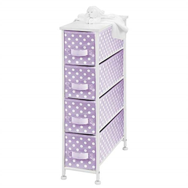 mdesign narrow vertical dresser drawers - sturdy steel ...