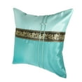 thumbnail image 3 of Teal Green Elephant Parade Silk Throw Pillow Cushion Cover Set, 3 of 6