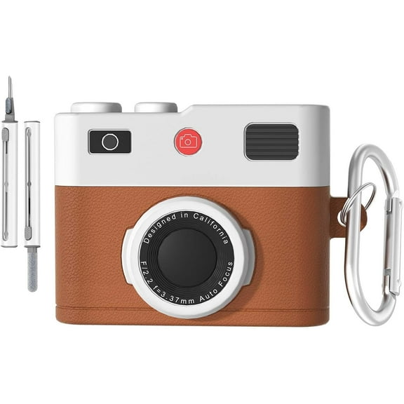 for AirPods 4 (4th Generation) Case Cover,with Keychain and Cleaner Kit,Cute Cartoon Cool AirPods 4 Case,Retro 3D Camera Protective Silicone Skin Cover for Airpods 4 Case