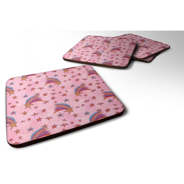 "Treasures Watercolor Shooting Stars on Pink Decorative coasters, 3.5, Multicolor" Caroline's Treasures BB7548FC