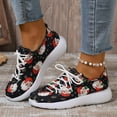 thumbnail image 2 of Christmas Womens Shoes Non Slip Lace up Round Toe Comfortable Lightweight Walking Sneakers, 2 of 8