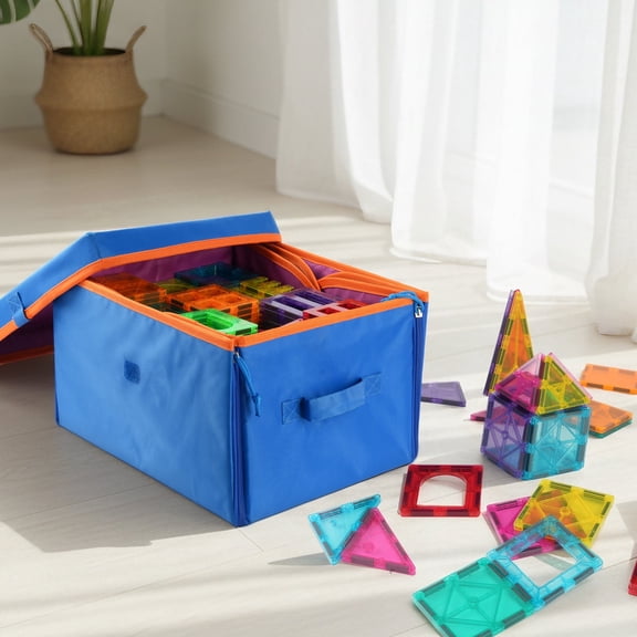 NEOFORMERS Magnetic Tiles Storage Bag - Water Resistant Toy Carry Case for Kids, Durable Oxford Cloth Organizer for Playroom, Classroom, and Home