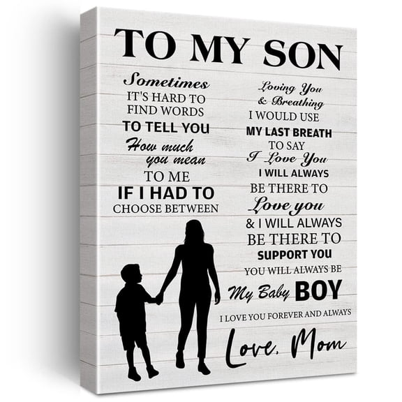 Rustic to My Son I Love You Forever and Always Quote Canvas Wall Art Inspirational Son Gift From Mom Poster Artwork for Home Decor poster
