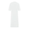 thumbnail image 4 of xiaxaixu Men Robe, Half Sleeve Kaftan Button Closure Patchwork Lightweight Thobe Arabic Clothes, 4 of 7