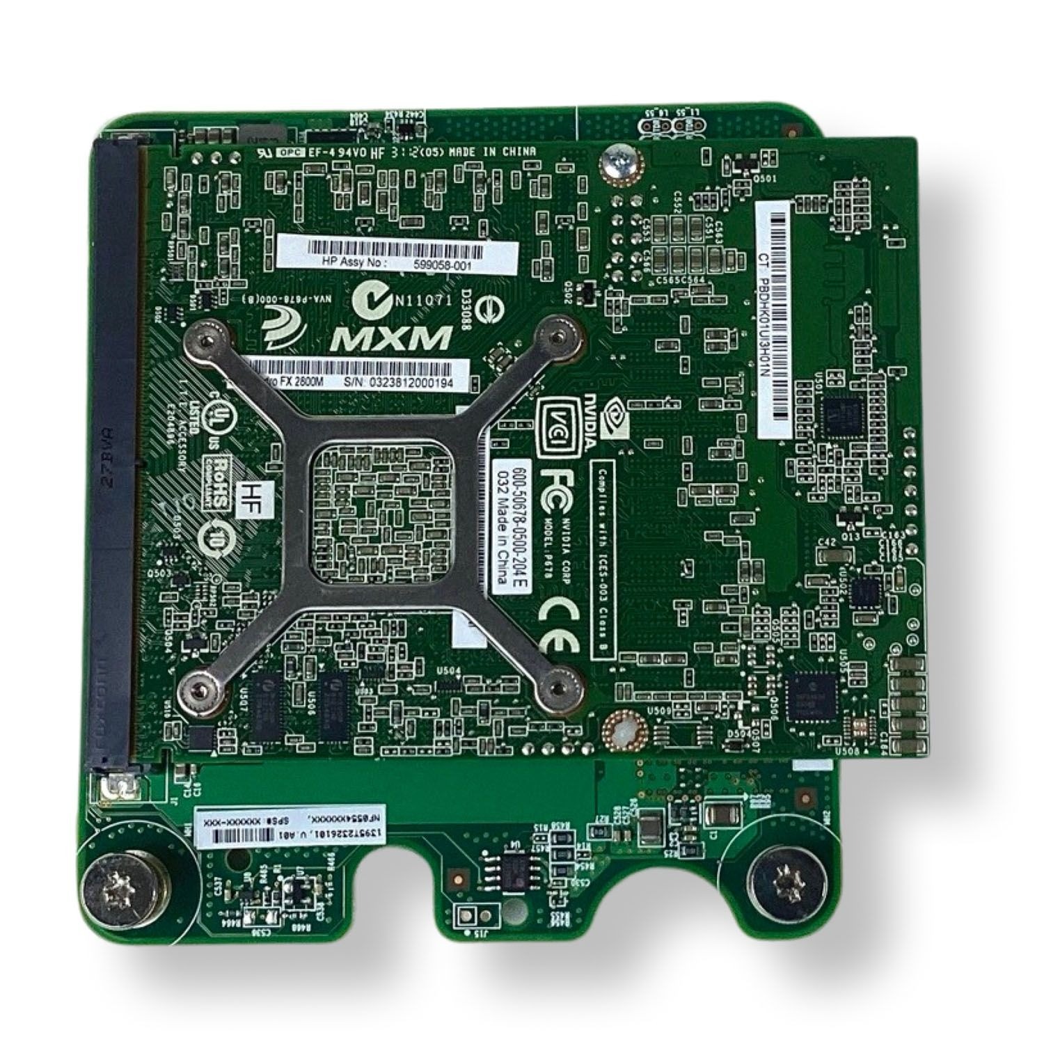 HP NVIDIA Quadro FX2800M MXM Graphics Card, 1GB GDDR3 - 608294-001/599058-001