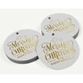 thumbnail image 3 of Inkdotpot Real Gold Foil Merry Christmas & Happy New Year Text Tags Favor Hang Paper Tags 100 Pieces, 3 of 6