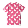 thumbnail image 4 of Hessimy Girls Lace Short Sleeve T Shirts Kids Summer Crewneck Tunic Tops Curved Hem(Hot Pink,10-11 Years), 4 of 6