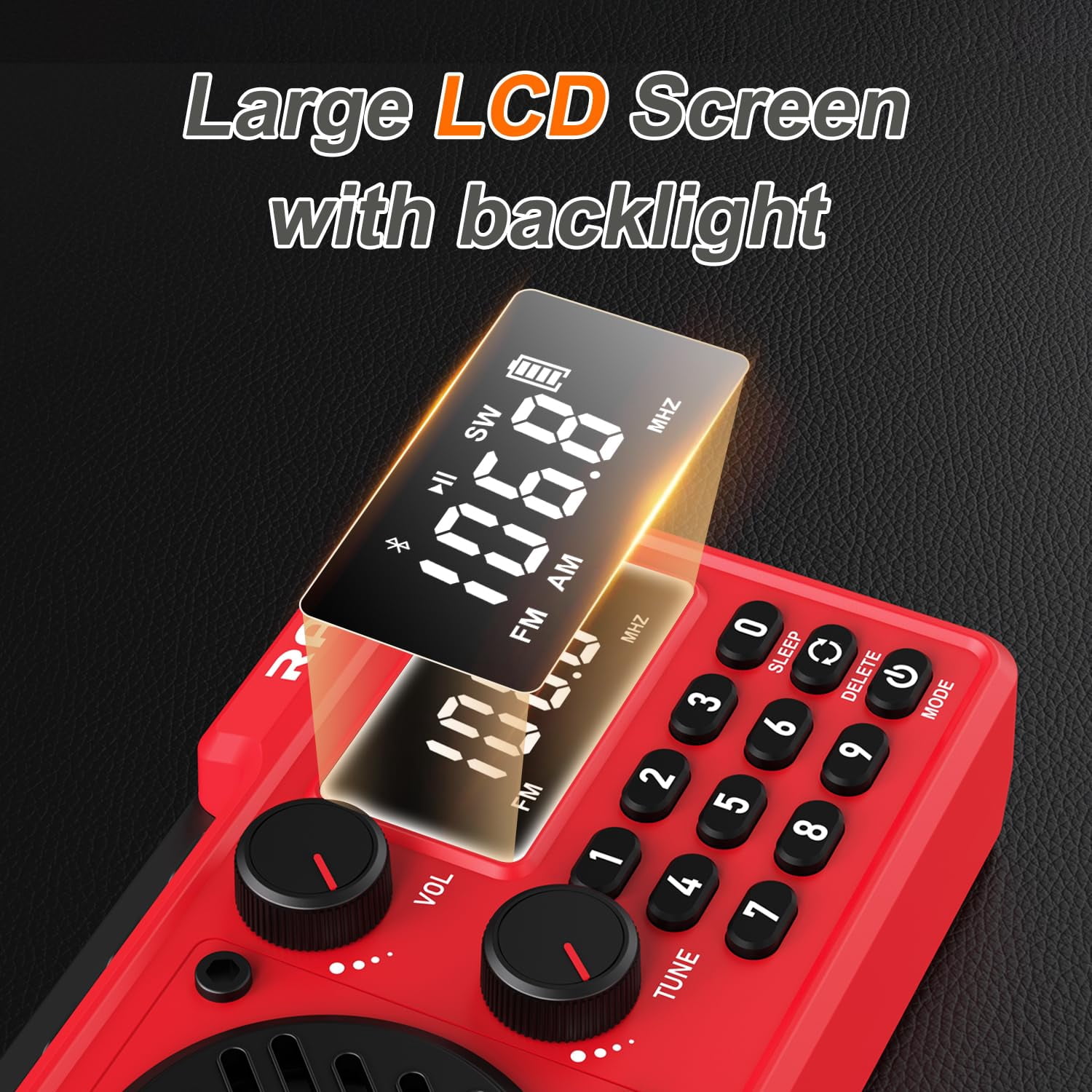 Portable AM/FM/SW Radio with Bluetooth 5.4｜1500mAh 30H Battery｜Crystal Clear Reception｜Compact Travel Speaker｜Sleep Timer & Emergency Ready