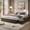 California King-Walnut, variant on Bed Frame with 2 Storage Drawers, Wooden Low Profile Bed Frame, No Headboard, No Box Spring Needed, California King/King/Full/Twin-XL/Twin, Walnut/Natural