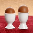 FCEgg Cups, Set of 4 White Porcelain Egg Cup Serving Boiled Egg