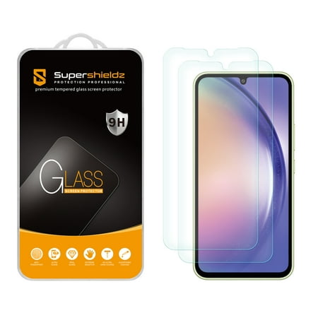(2 Pack) Supershieldz Designed for Samsung Galaxy A34 5G Tempered Glass Screen Protector, Anti Scratch, Bubble Free