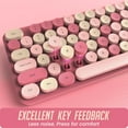 thumbnail image 6 of Chumajor Wireless Keyboard and Mouse, Silent Keyboard Mouse Combo, Full-Sized Colorful Typewriter Keyboard with Round Keycaps, 2.4G Cute Mouse Compatible with PC/Laptop/Computer(Rose Pink), 6 of 9