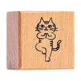 thumbnail image 1 of Sello de gato, lindo animal, pequeño, cuadrado, de 1,2 pulgadas, de madera, para niños, para manualidades. Yoga, 1 of 9