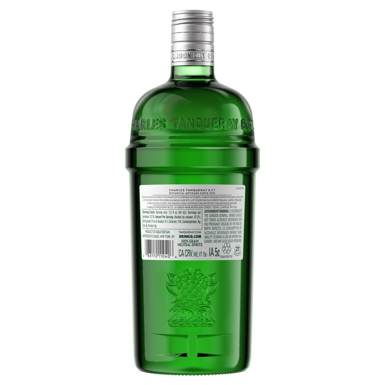 Tanqueray London Dry Gin, 1 L, 47% ABV - Walmart.com