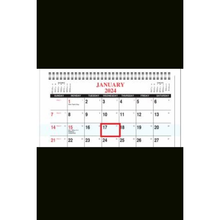 2024 3 Month At a Glance with Flag Banner (FREE RED DATE SLIDE!) Made in  the USA! - Walmart.com