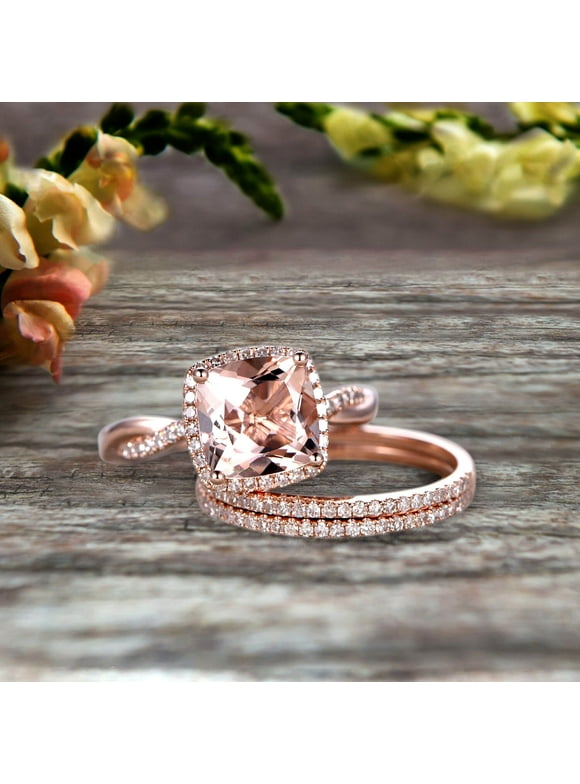 Rose Gold Stacked Wedding Rings
